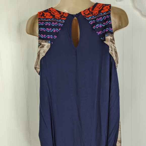 Tt COLLECTION Printed Mixed Media Tunic Sz S - Picture 10 of 13